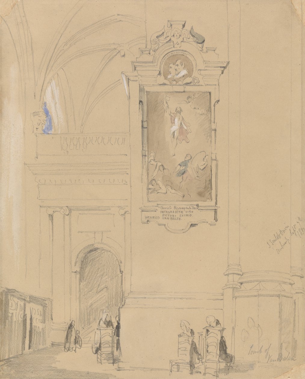 The Tomb of Hendrick van Balen, Antwerp, 7th September 1832 by John Scarlett Davis