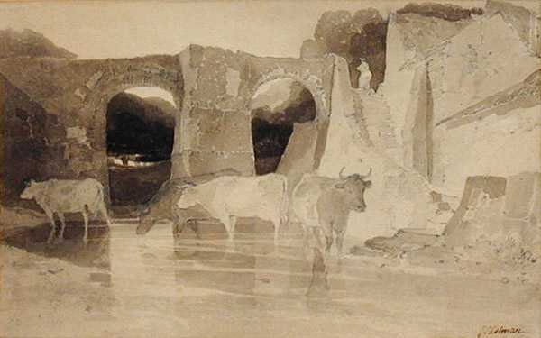 Bridge and Cows by John Sell Cotman