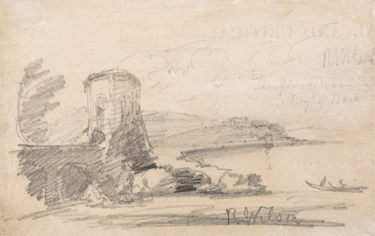 Bridge and Tower (after Richard Wilson) by John Sell Cotman