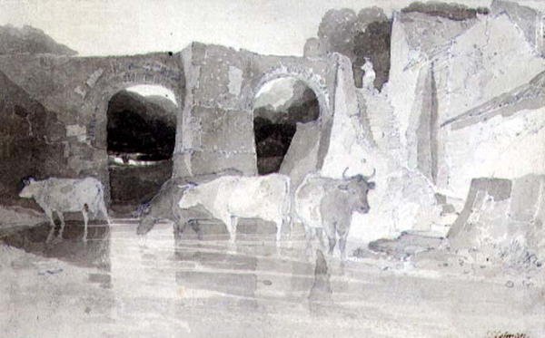Cattle in a River by John Sell Cotman