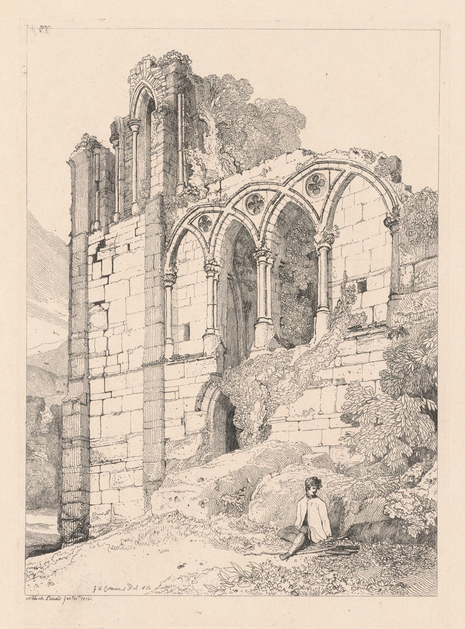Easeby Abbey, Yorkshire by John Sell Cotman