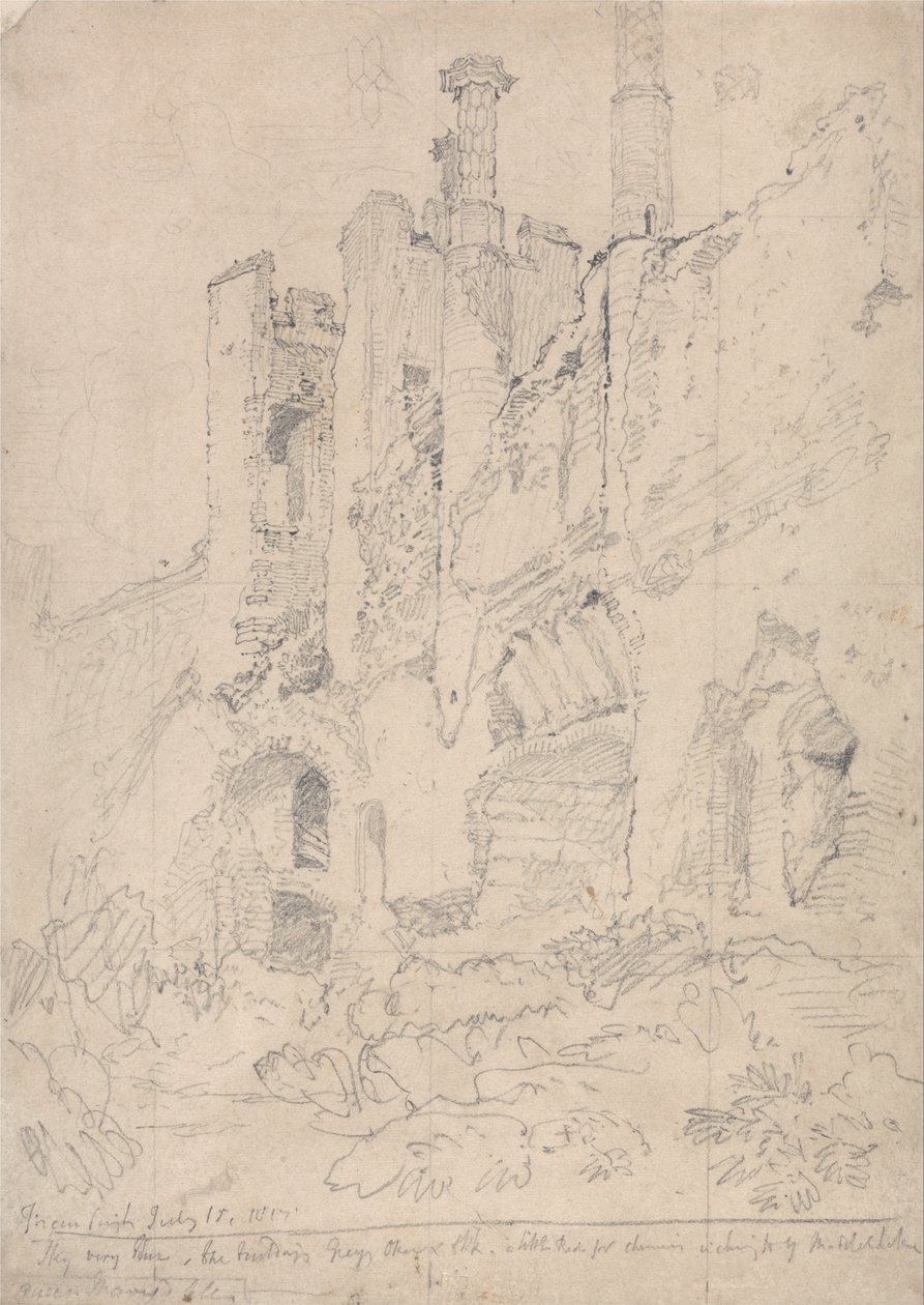 Framlingham Castle, Suffolk: Part of Ruined Interior by John Sell Cotman