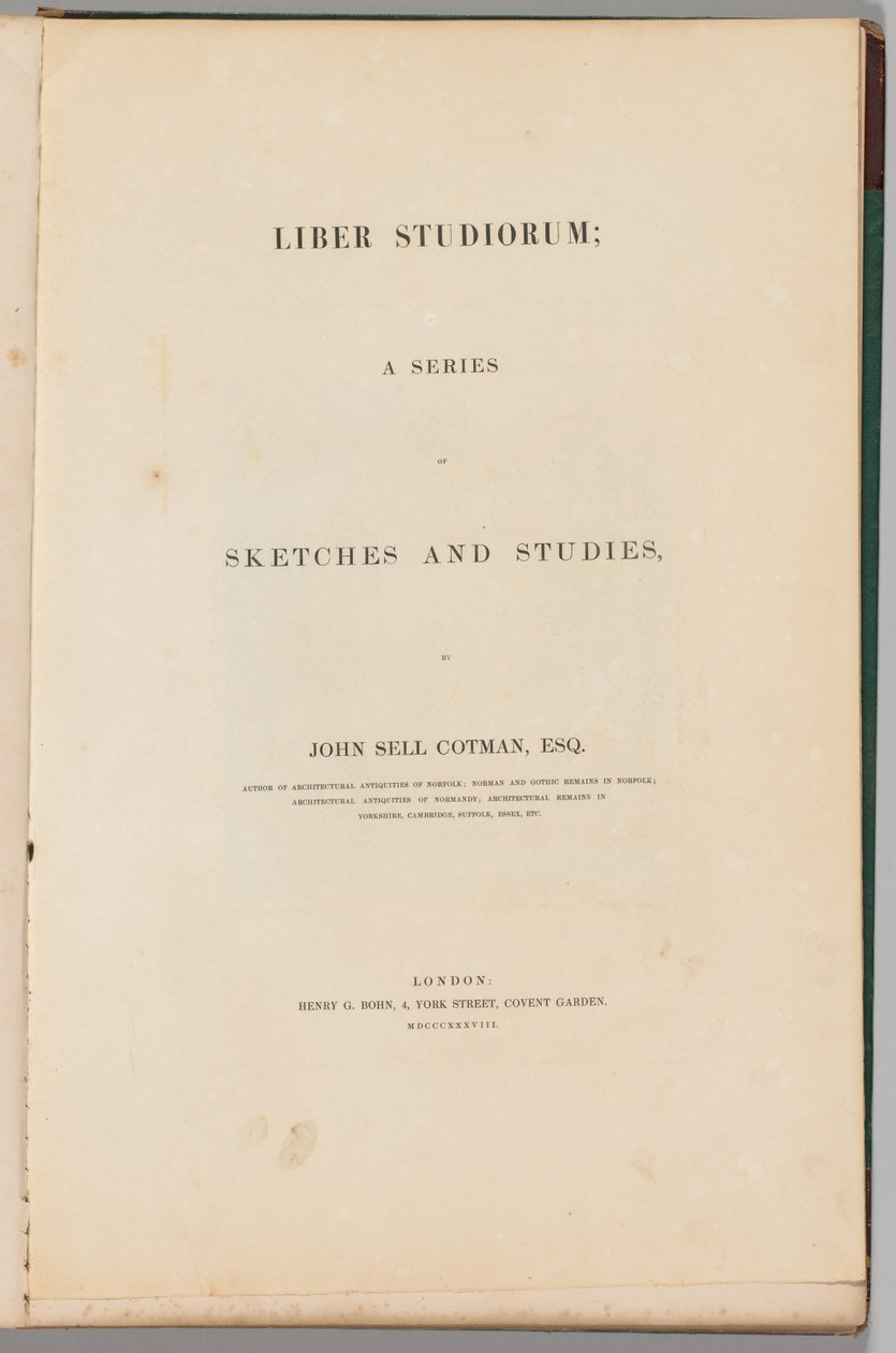Liber Studiorum: Title Page, 1838 by John Sell Cotman