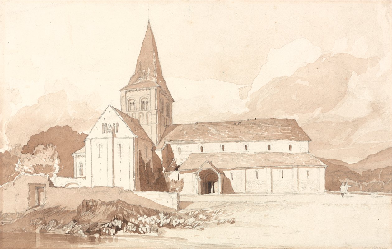 Notre Dame on the Water, Domfront, Normandy by John Sell Cotman