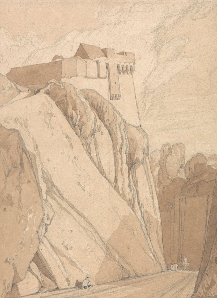 Part of the Old Fortifications at Saint Lo, Normandy by John Sell Cotman