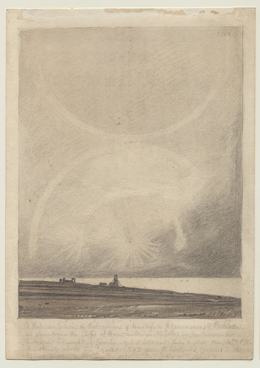 An Effect of Parhelion seen from Hunstanton Lighthouse on July 6 1816 (recto) by John Sell Cotman