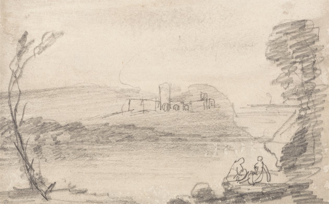 Ruin on a Lake, in the Manner of Richard Wilson by John Sell Cotman