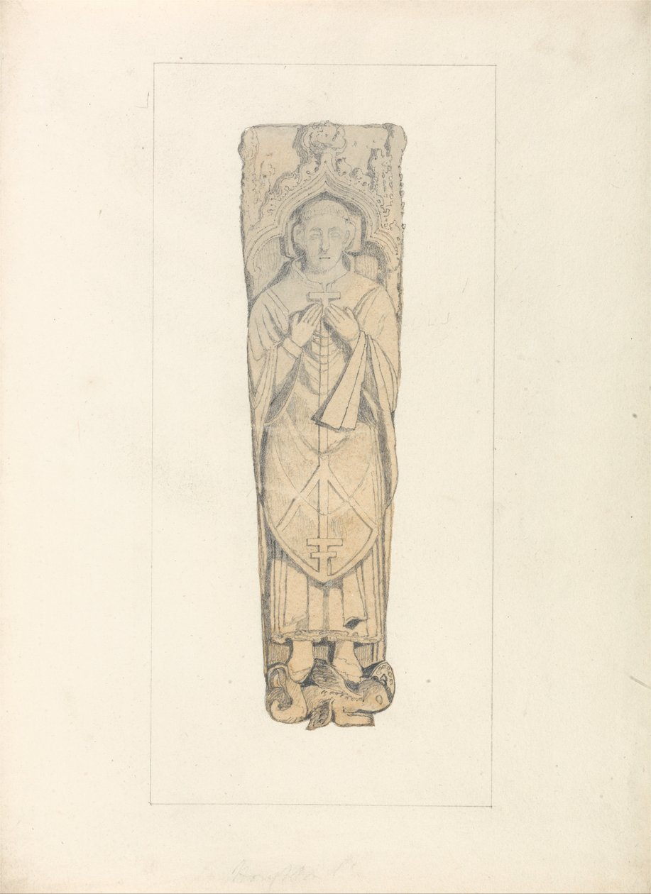 Study of a Coffin Lid from Houghton Churchyard, Norfolk by John Sell Cotman