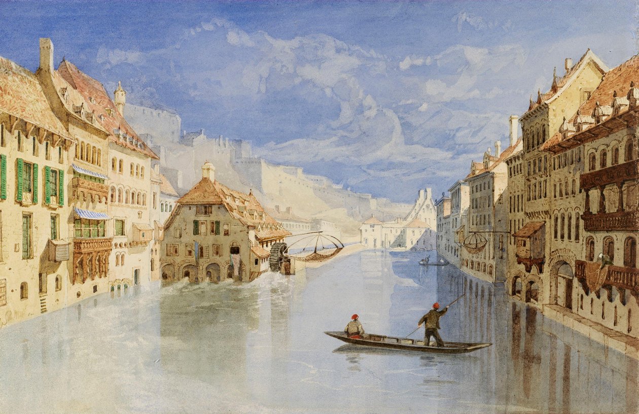 The Citadel above Namur, Belgium, from the River Sambre by John Sell Cotman