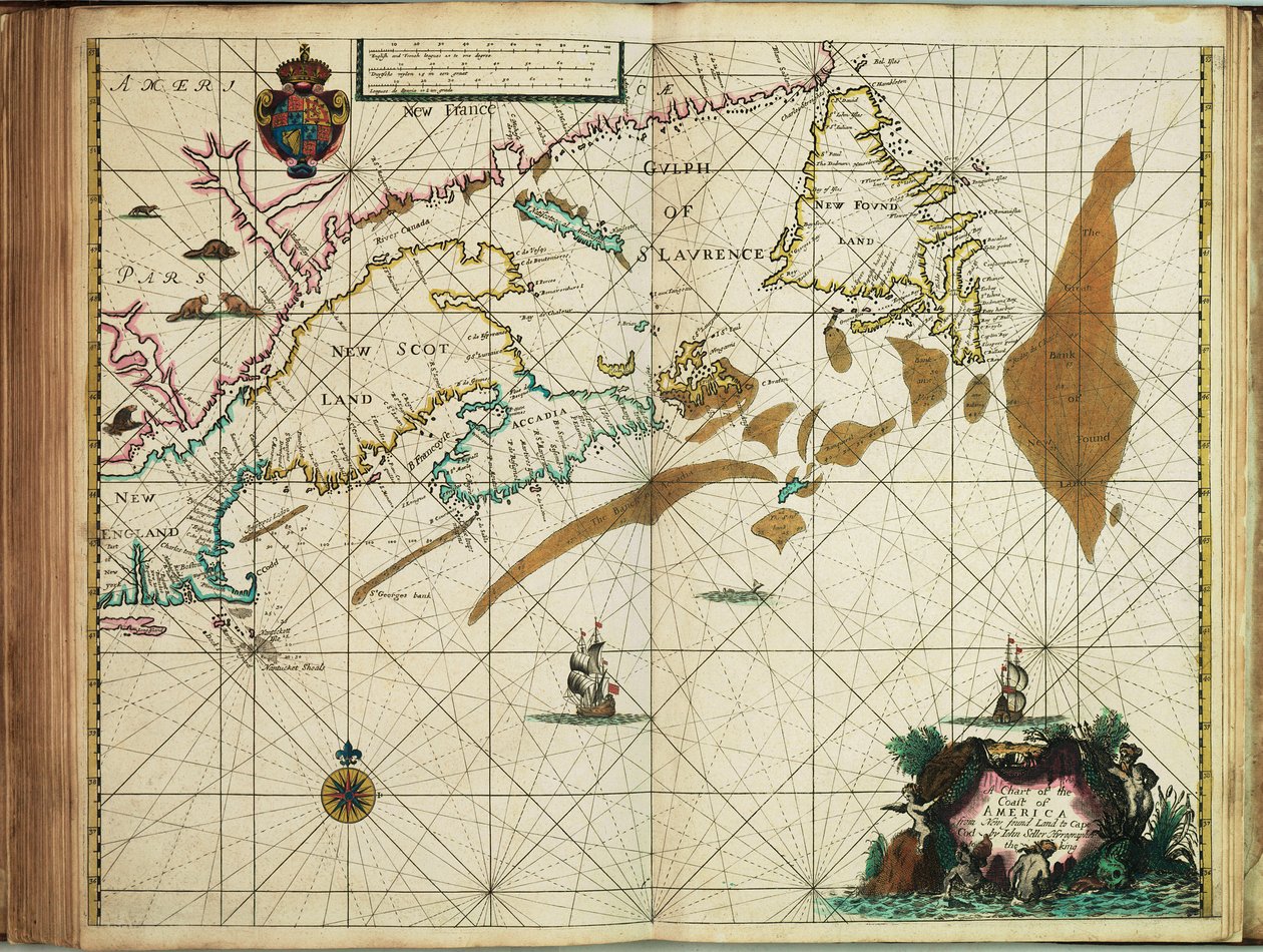 A chart of the coast of America from Newfoundland to Cape Cod by John Seller