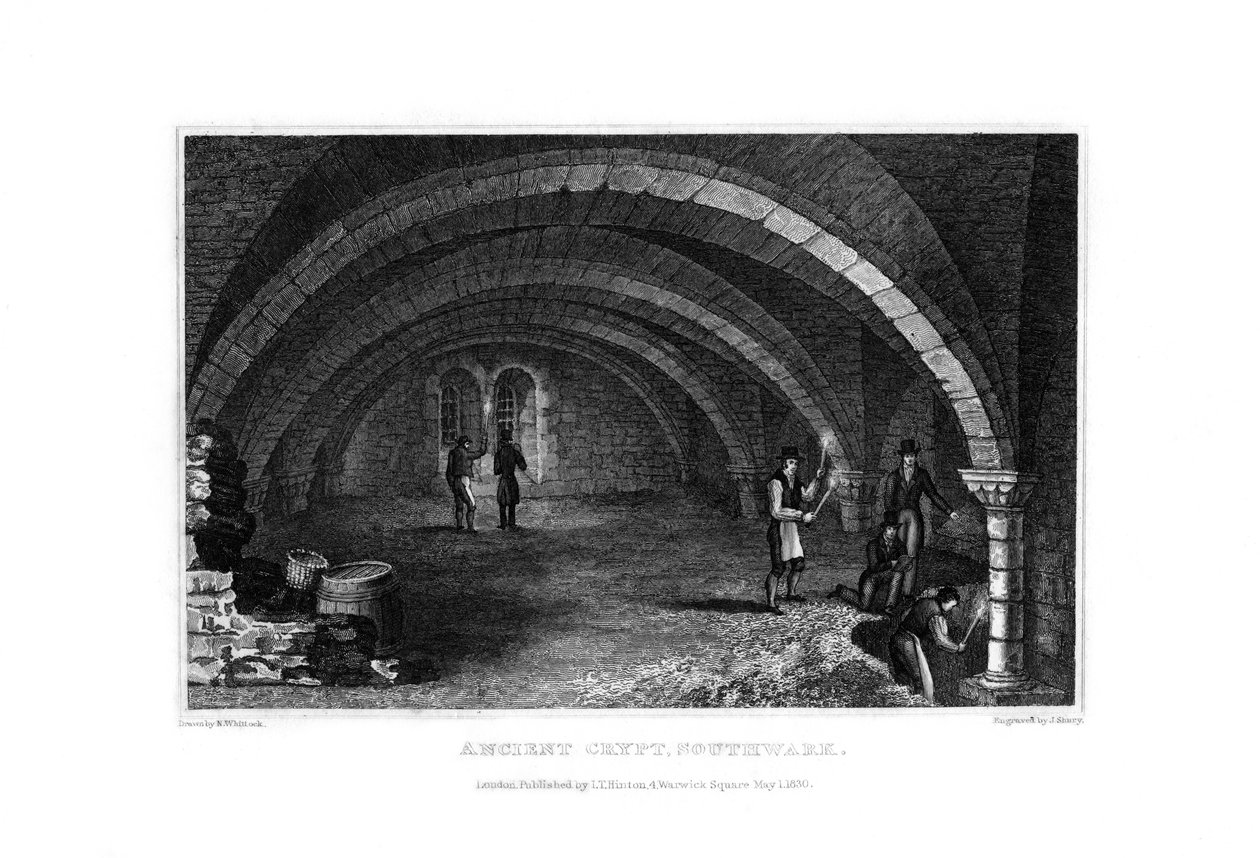 Ancient Crypt, Southwark, 1830 by John Shury