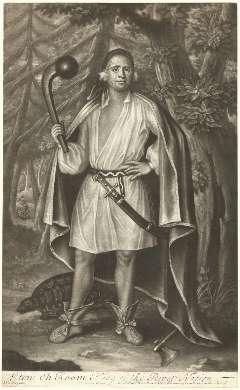 Etow Oh Koam, King of the River Nation by John Simon after John Verelst