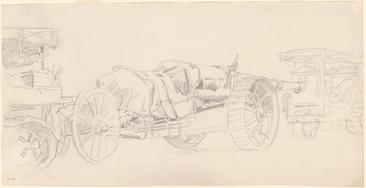 Cannon Trailers, France, 1918 by John Singer Sargent