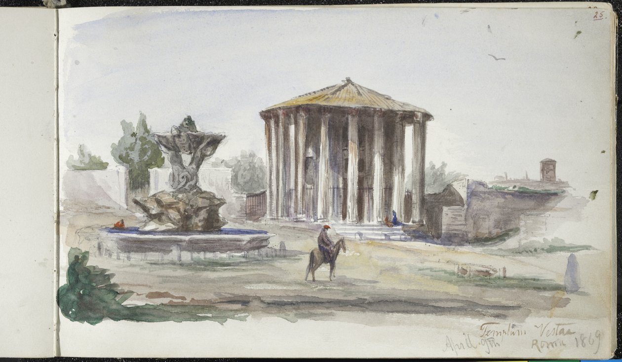 Landscape with Figures, Templum Vestas, Rome by John Singer Sargent