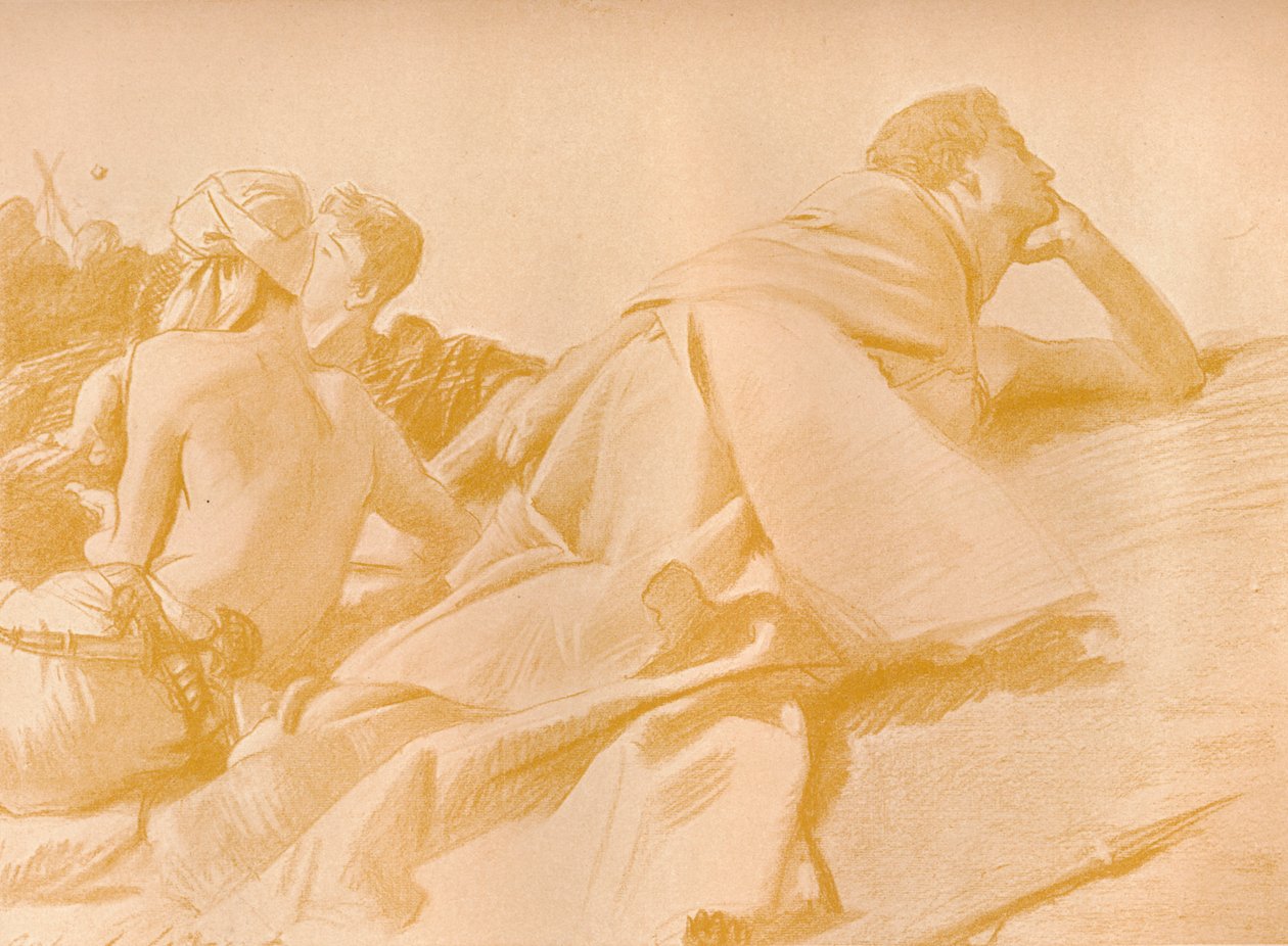 Reclining Figures David in Sauls Camp by John Singer Sargent