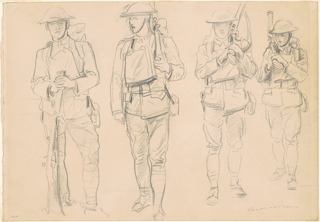 Studies for Entering the War by John Singer Sargent