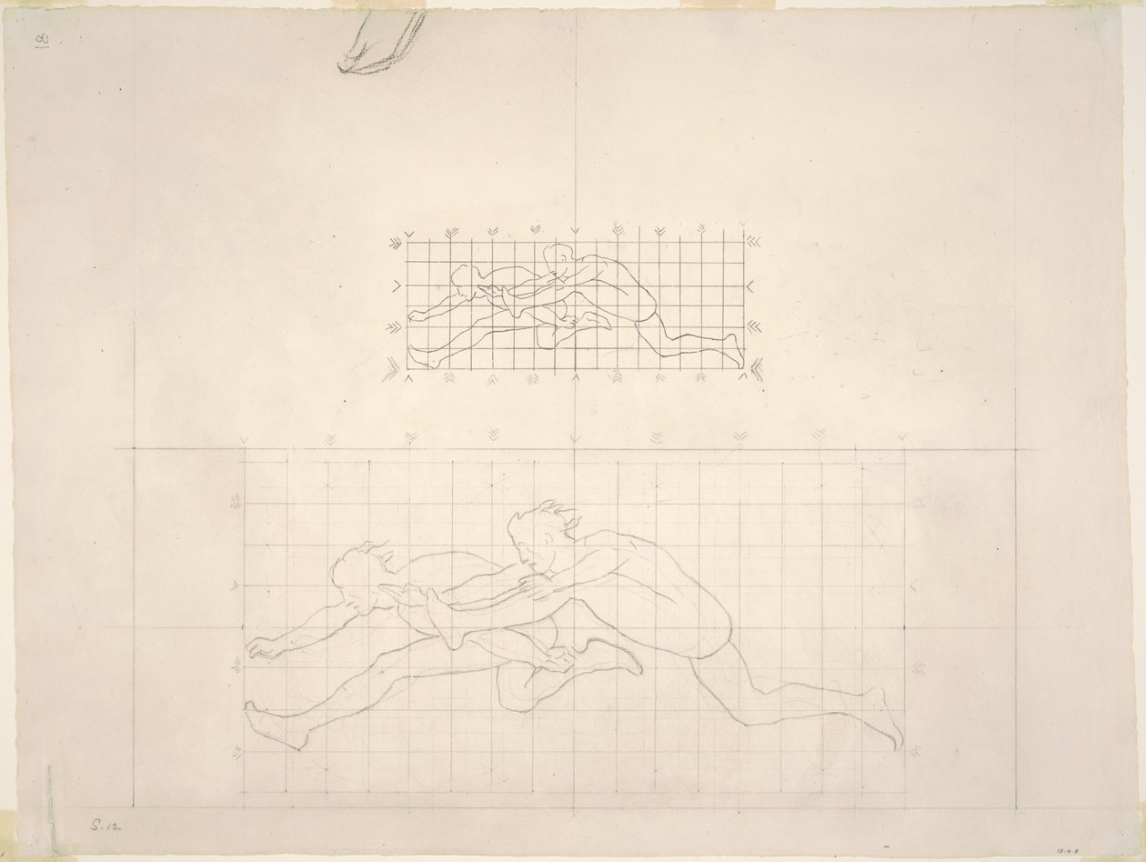 Studies for Two Classical Male Figures Jumping by John Singer Sargent