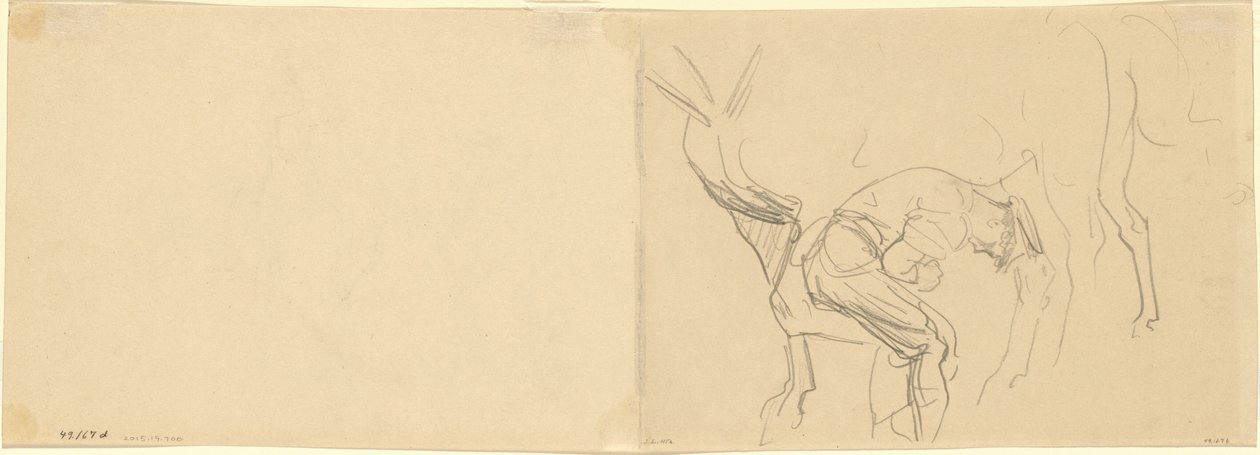 Study for Shoeing Calvary Horses at the Front (detail) by John Singer Sargent