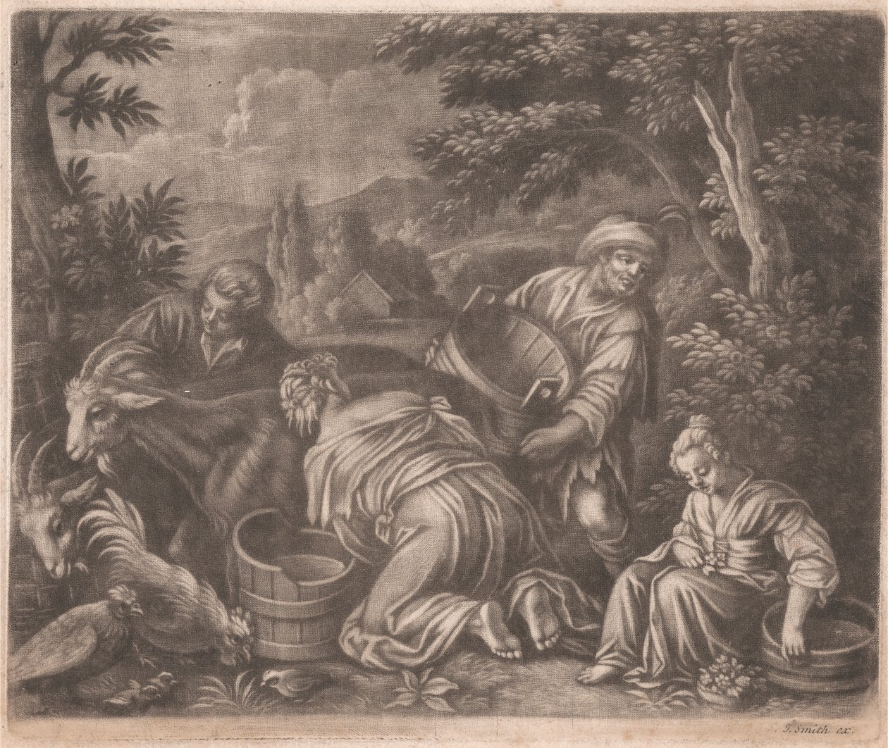 Woman Milking a Goat by John Smith