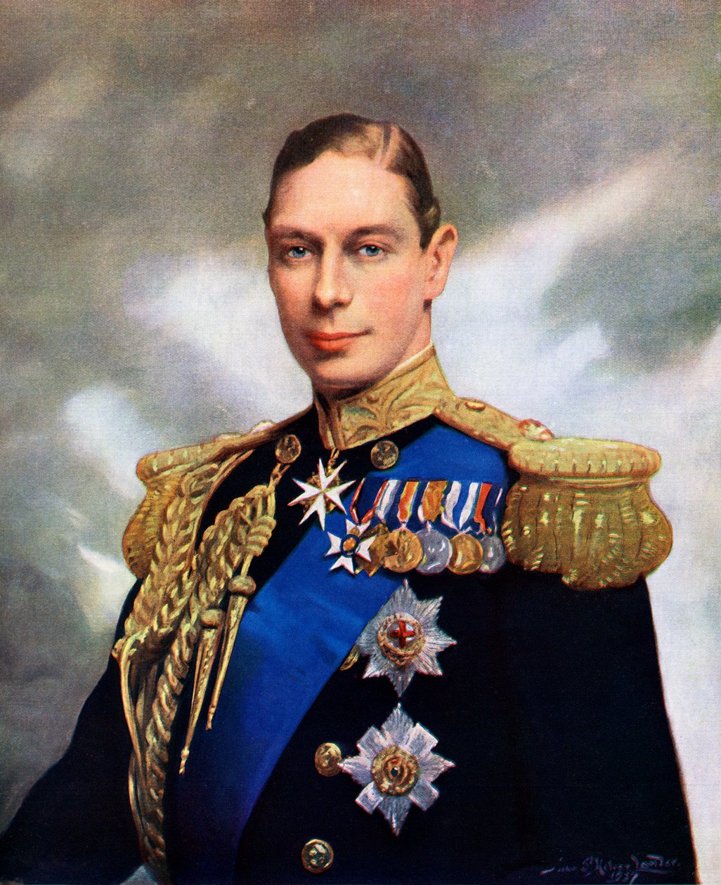Coronation Portrait of King George VI in 1937 by John St. Helier Lander