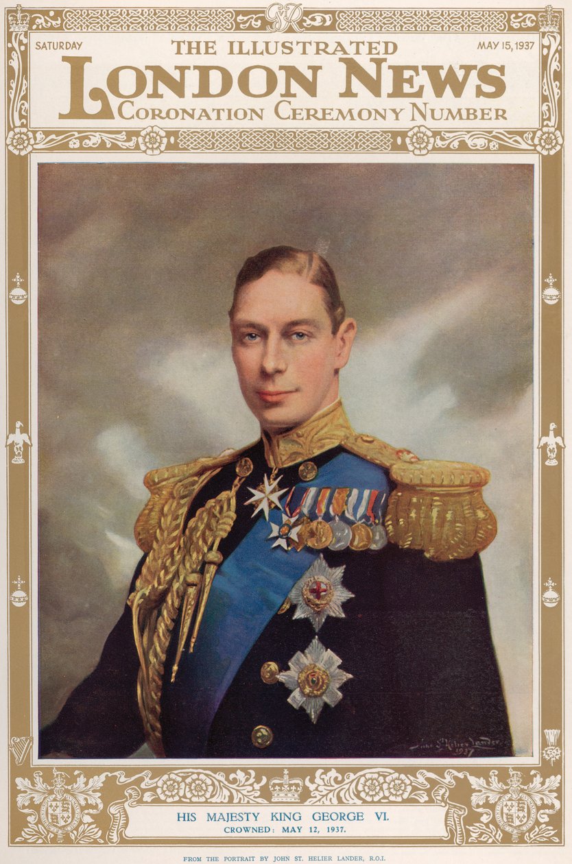 Portrait of King George VI (1895-1952) from 'The Illustrated London ...