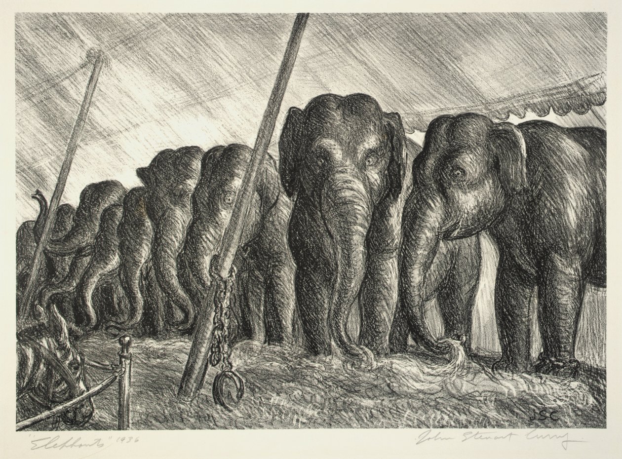 Circus Elephants by John Steuart Curry