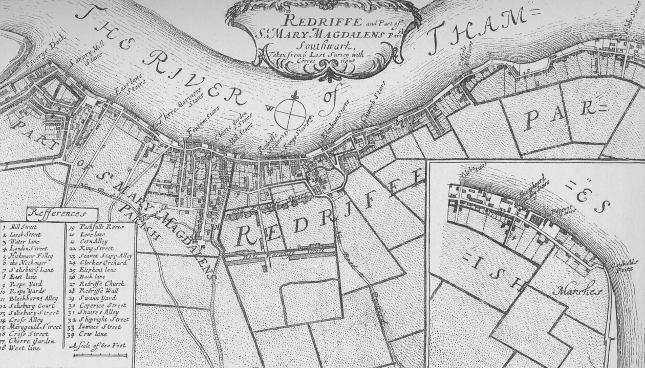A Plan of Rotherhithe by John Stow
