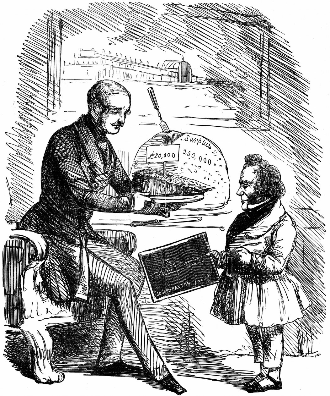 Albert, Prince Consort of Queen Victoria, Handing Joseph Paxton a £20,000 Slice of 