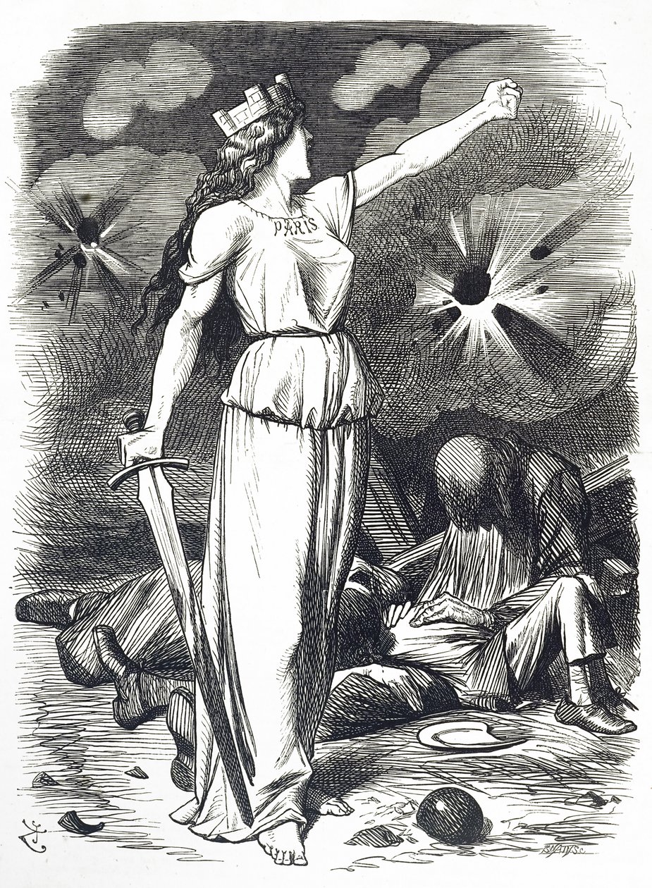 Cartoon commenting on the Siege of Paris during the Franco-Prussian War by John Tenniel