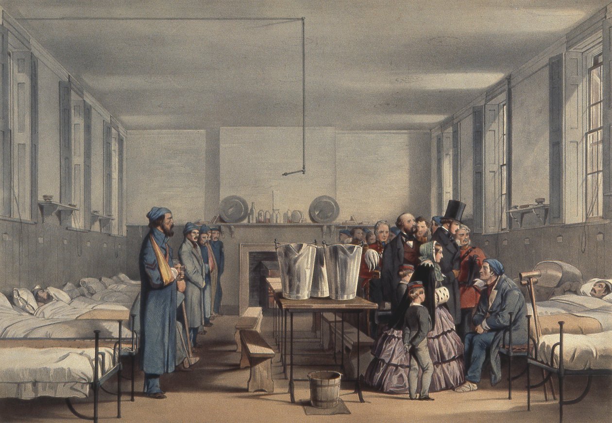 Queen Victoria and Prince Albert Visiting Soldiers Wounded in the Crimean War, at Brompton Hospital, Chatham, 1855 by John Tenniel