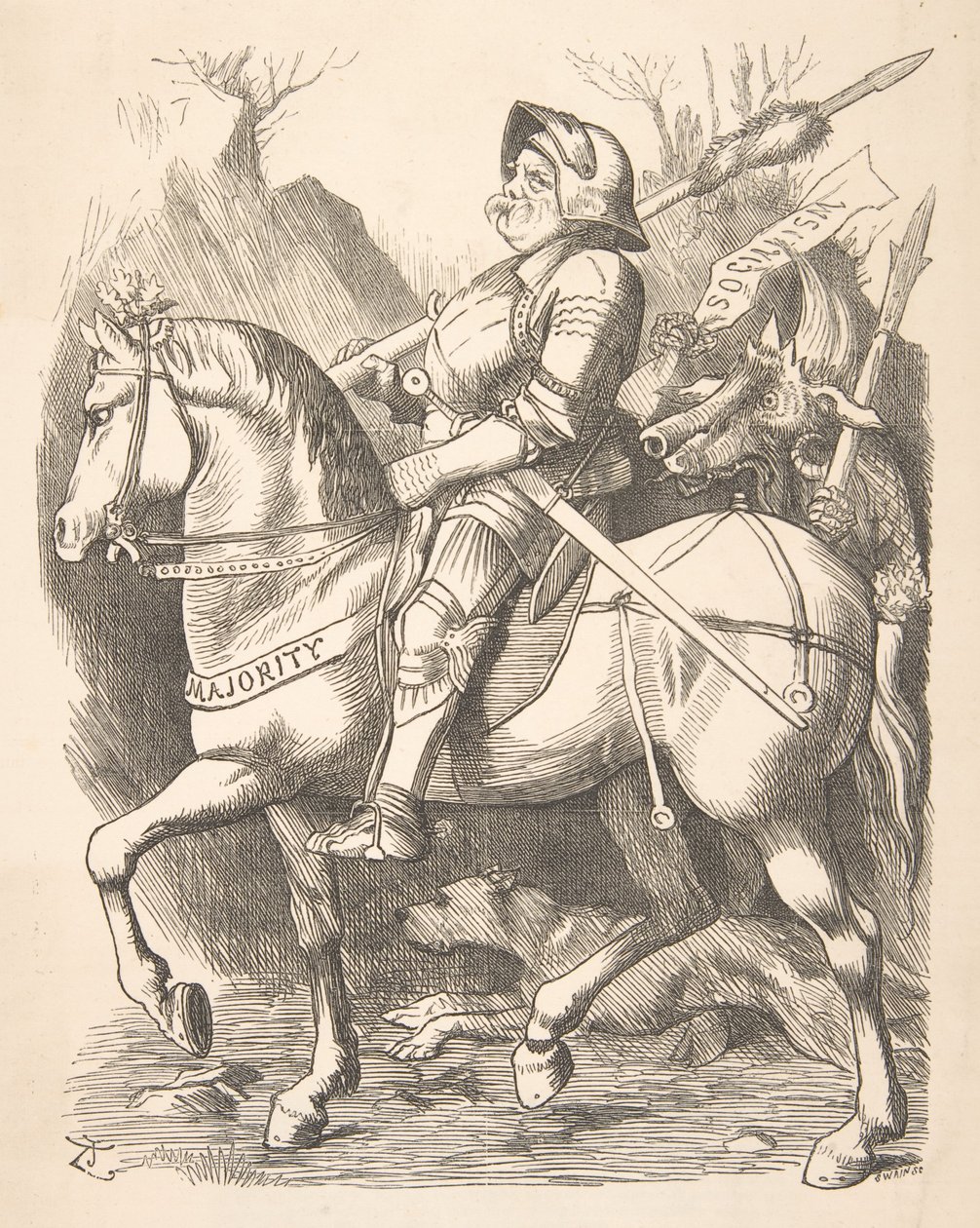 The Knight and His Companion Punch, March 5, 1887 by John Tenniel