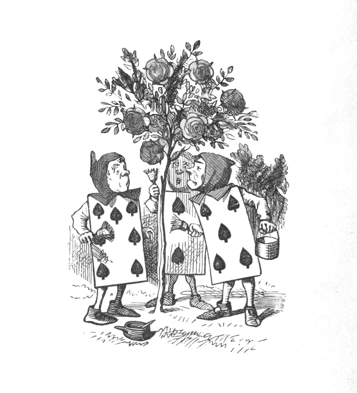 The Playing Cards Painting the Rose Bushes by John Tenniel