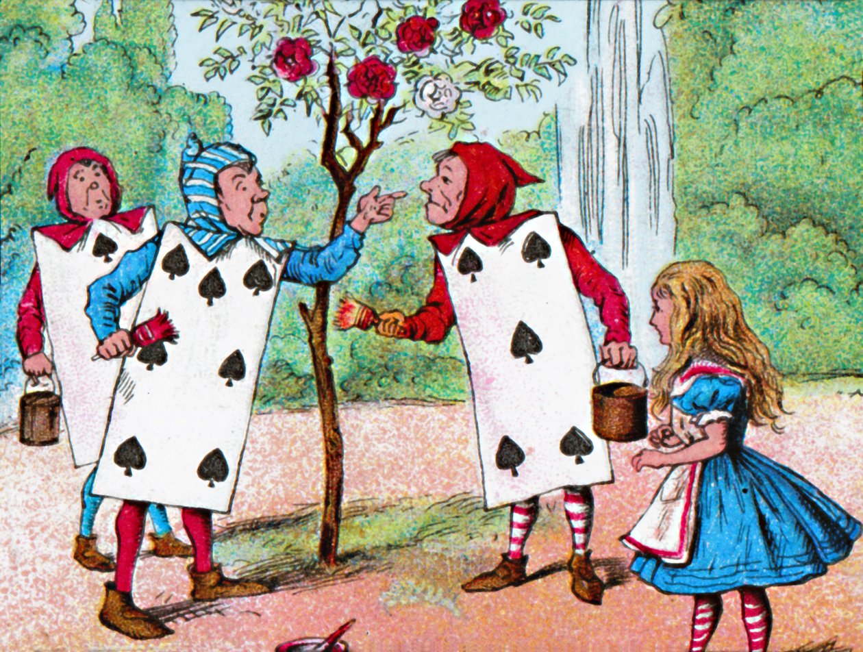 The Playing Cards Painting the Rose Bushes by John Tenniel