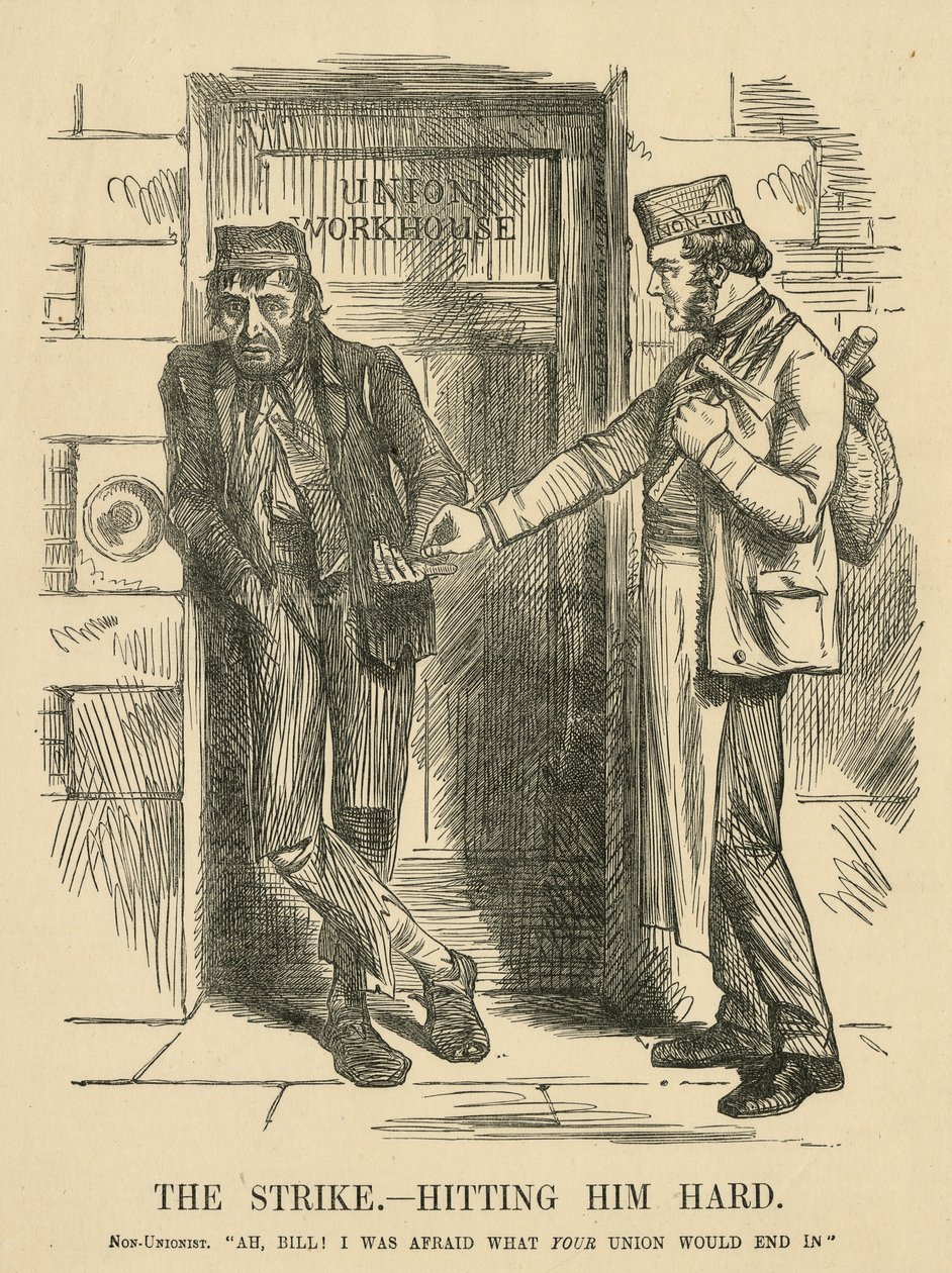 The result of striking - The Workhouse. Cartoon from 