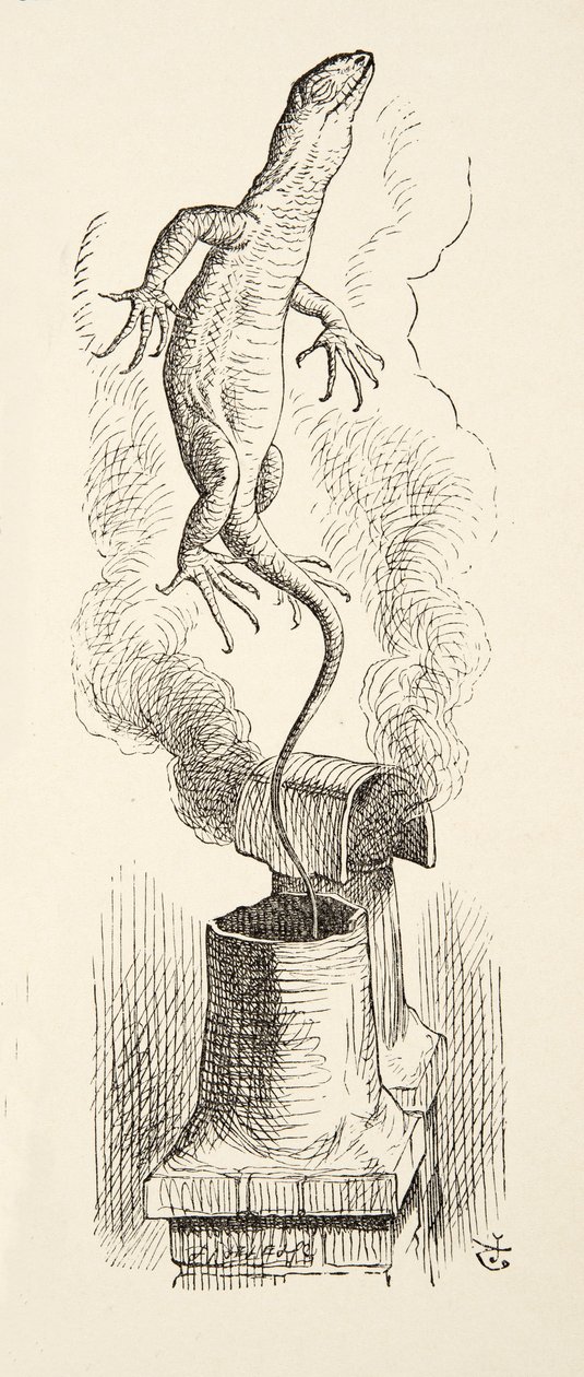 There Goes Bill!, from Alice’s Adventures in Wonderland by Lewis Carroll (1832-98), Pub. 1891 by John Tenniel
