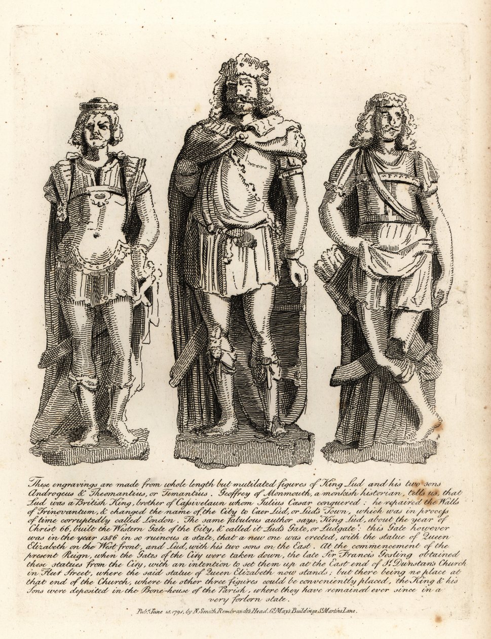 British King Lud and His Sons Angrogeus and Theomantius by John Thomas Smith