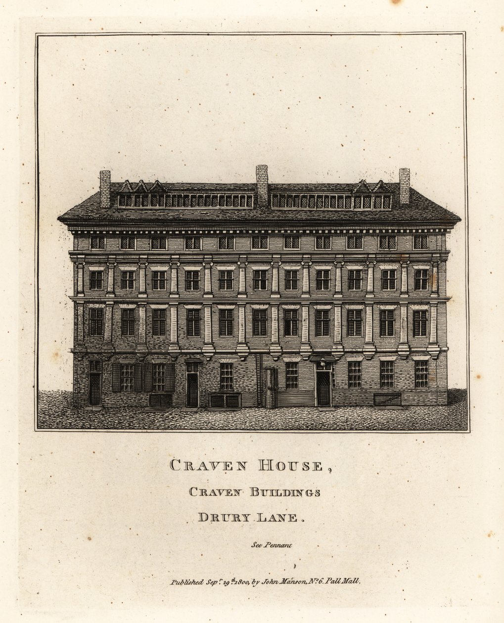 Craven House, Craven Buildings, Drury Lane, London by John Thomas Smith