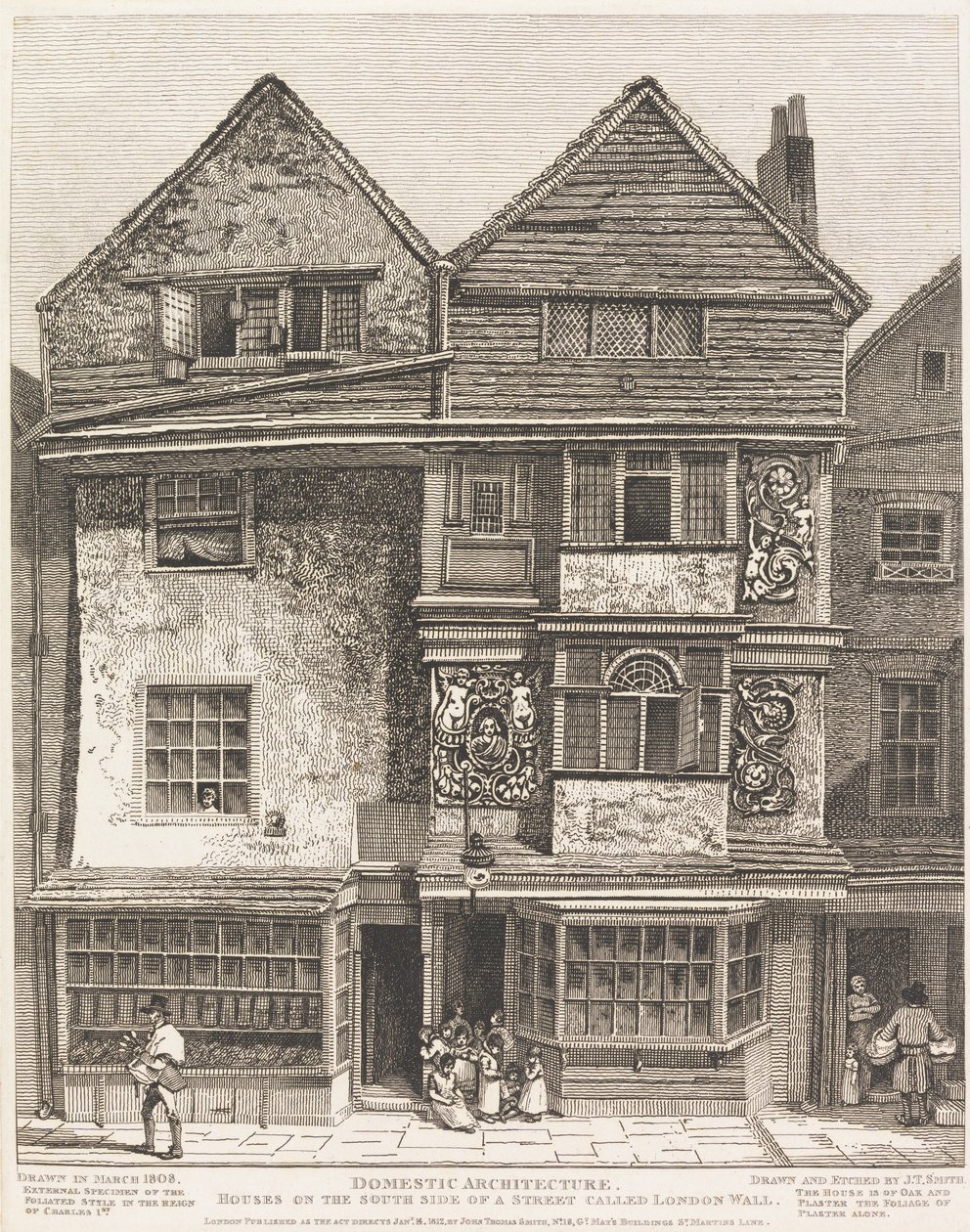 Houses on the South Side of a Street called London Wall by John Thomas Smith