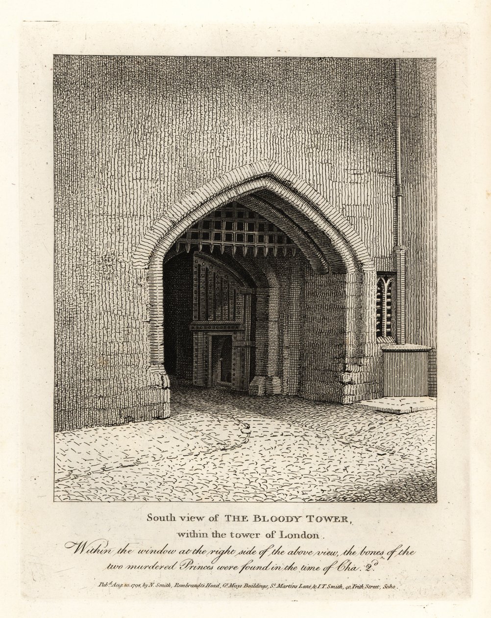 South View of the Bloody Tower within the Tower of London by John Thomas Smith