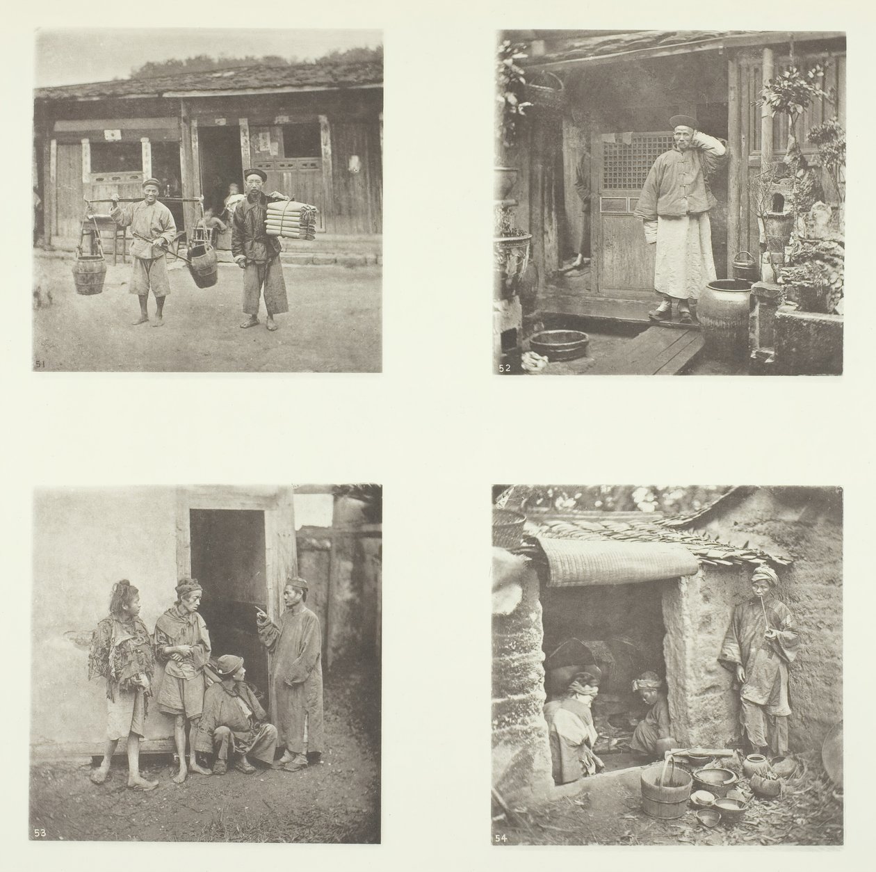Foochow Coolies, A Foochow Detective, The Chief of Thieves, Beggars Living in a Tour, c. 1868 by John Thomson