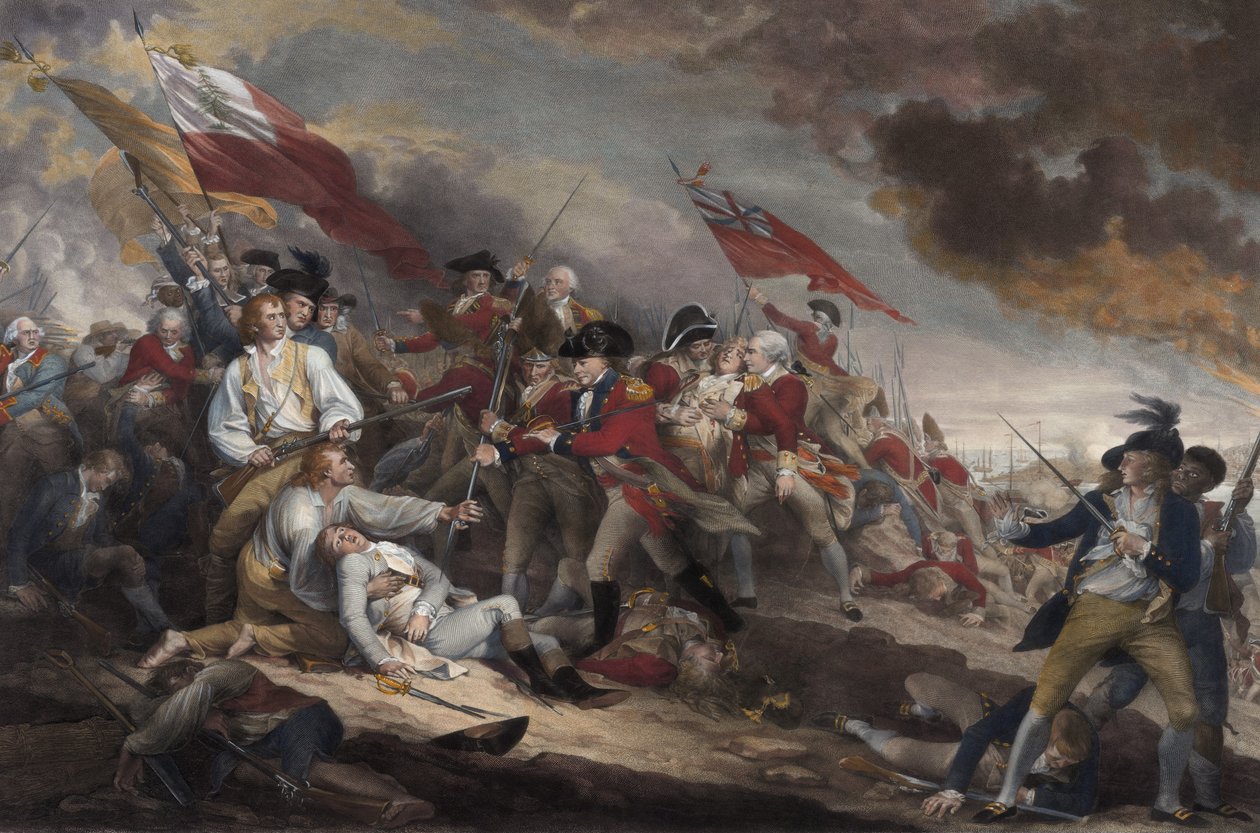 The Death of General Warren at the Battle of Bunker Hill, 17th June 1775, pub. 1786 by John Trumbull