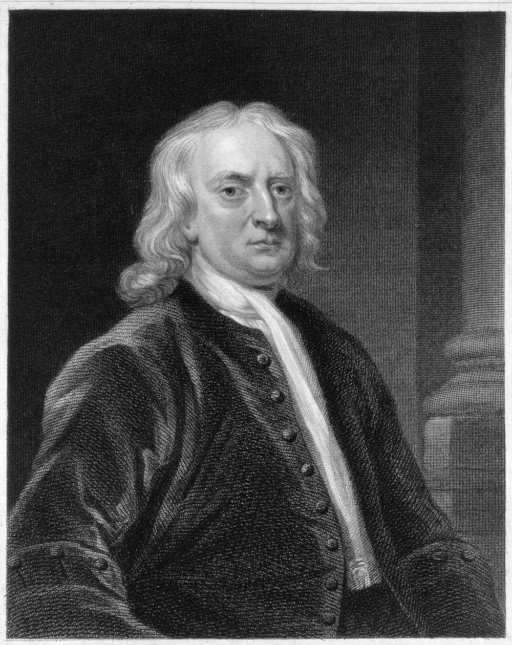 Portrait of Sir Isaac Newton, engraved by Edward Scriven by John Vanderbank