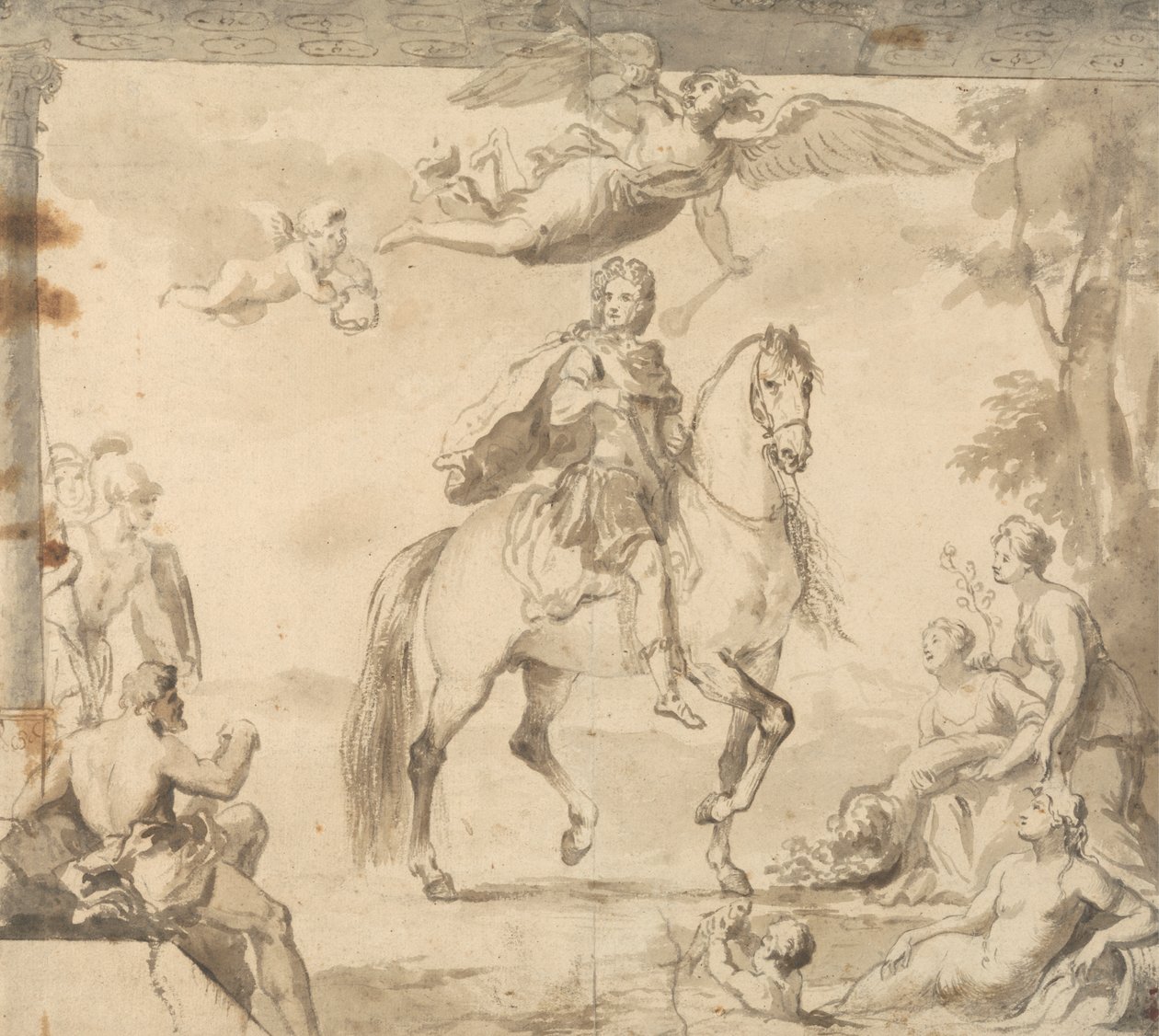 Preparatory Study for the decoration "Equestrian Portrait of George I" by John Vanderbank