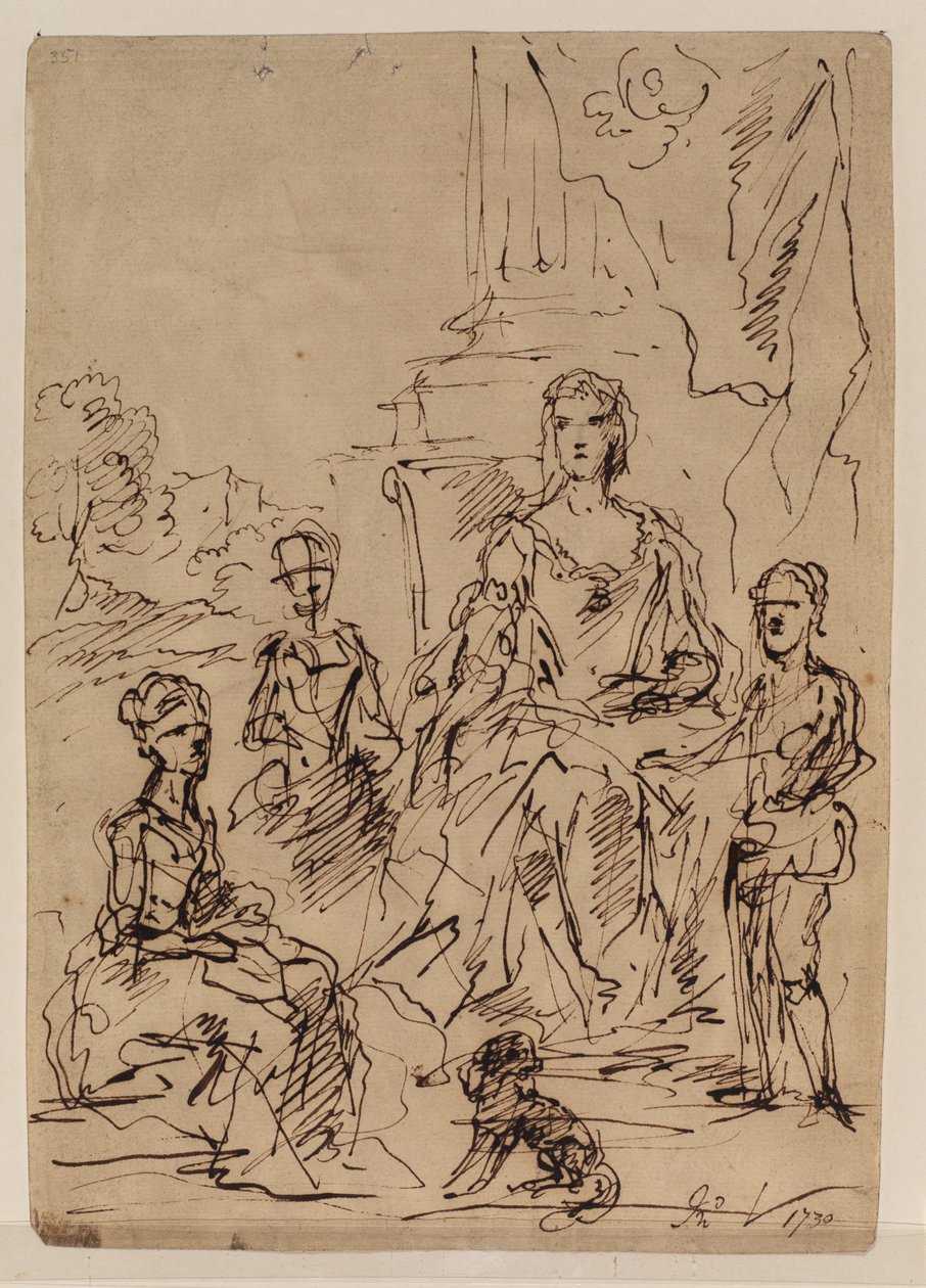 Sketch for a Family Portrait Group by John Vanderbank