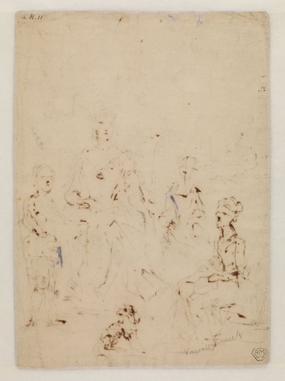 Sketch for a Family Portrait Group, Verso by John Vanderbank