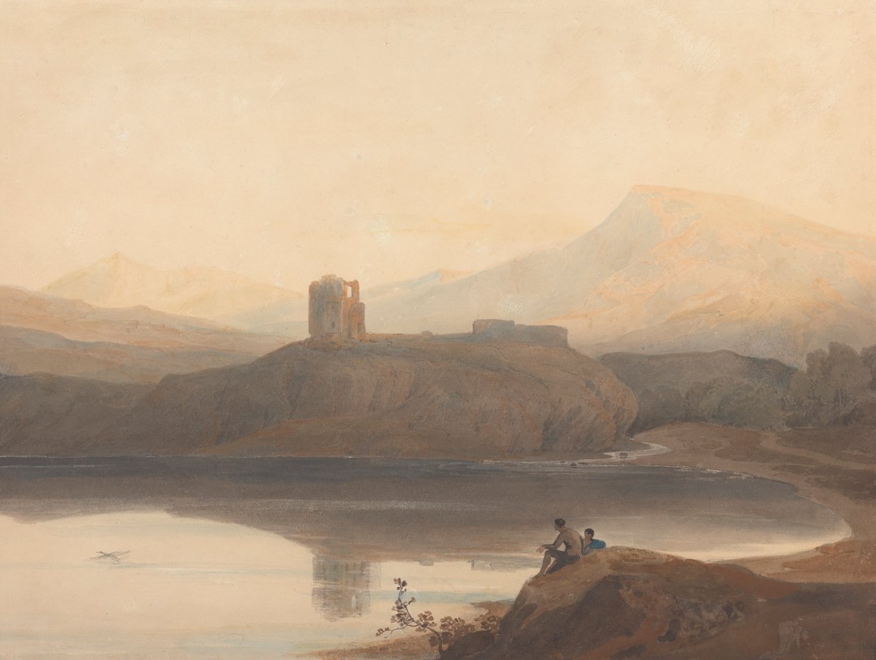 Llanberis Lake, with Castle Dolbadern by John Varley