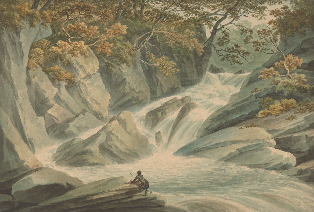 Hafod: Upper Part of Cascade by John Warwick Smith