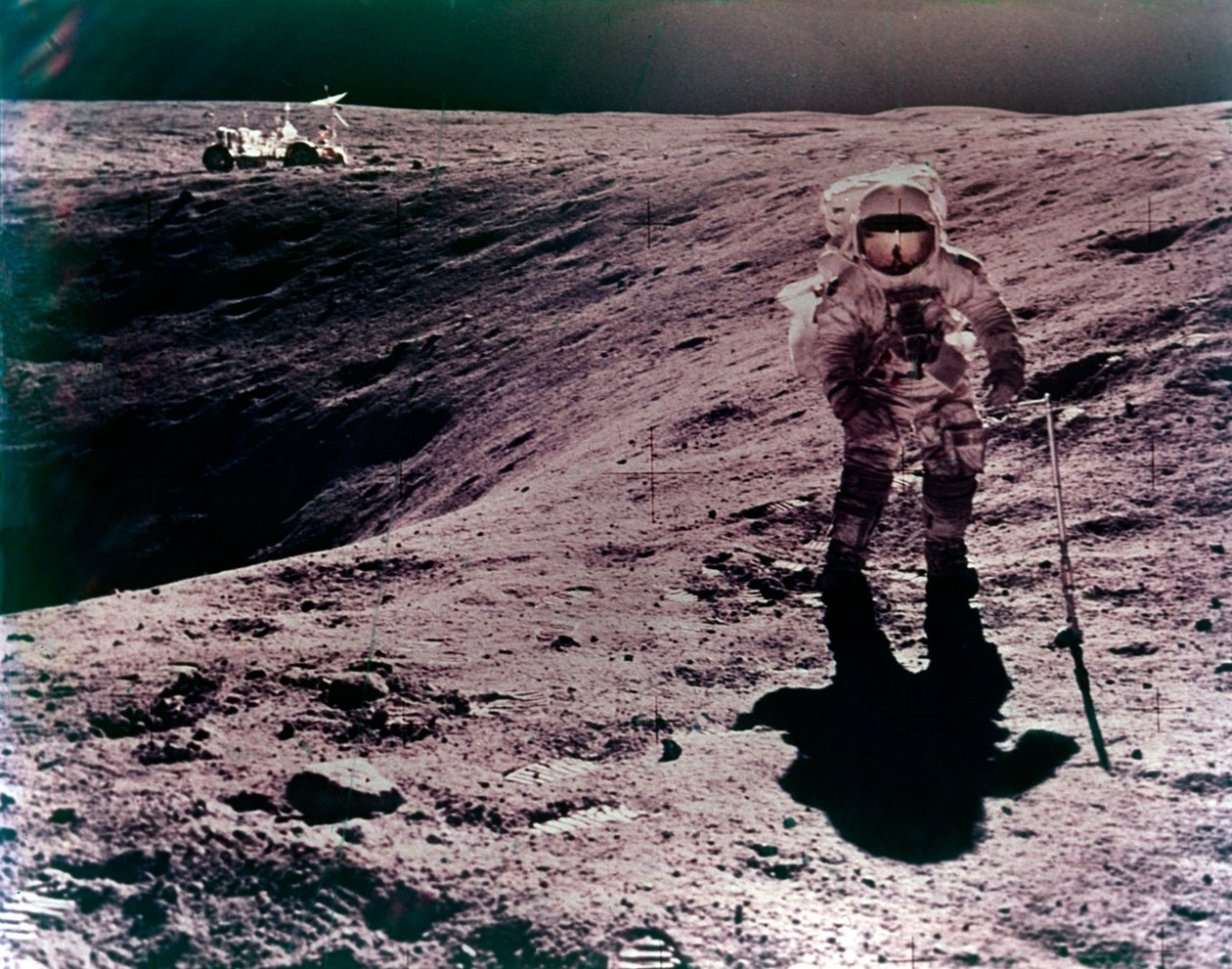 Astronaut Charles Duke at the Descartes landing site, Apollo 16 mission, April 1972 by John Watts Young