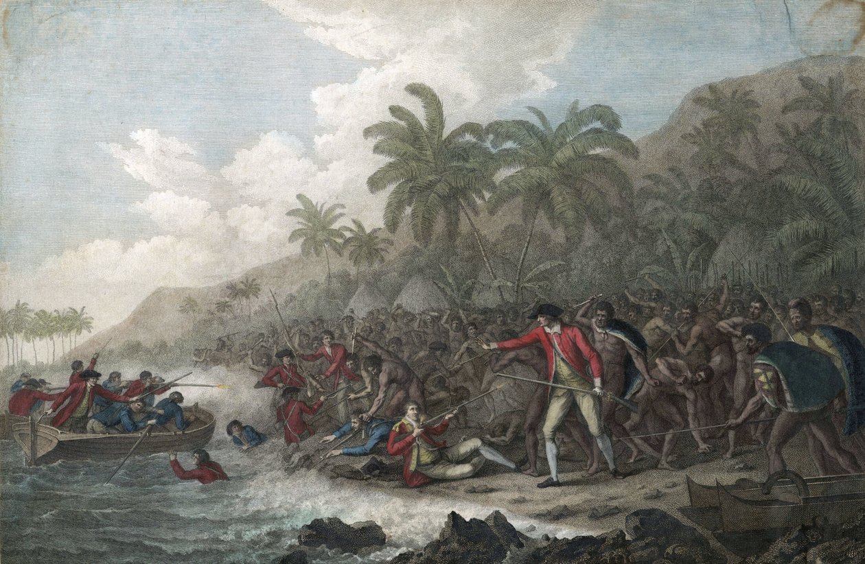 The Death of Captain James Cook on February 14 by John Webber