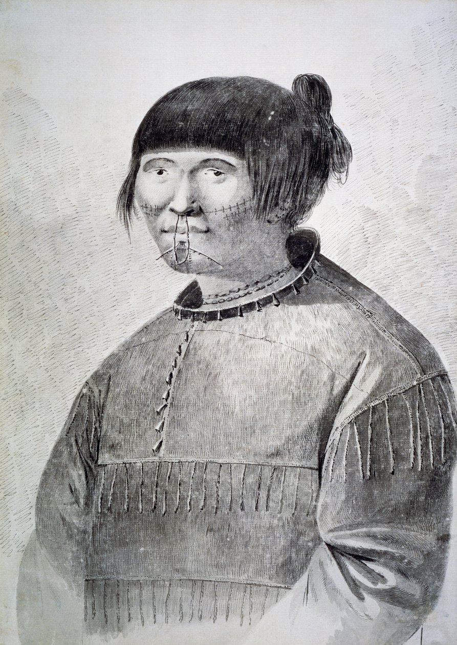 Portrait of Tattooed native from island of Unalaska by John Webber